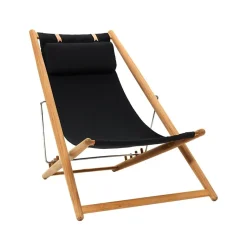 Skargaarden Seating*H55 lounge chair teak, Agora Nautic Black