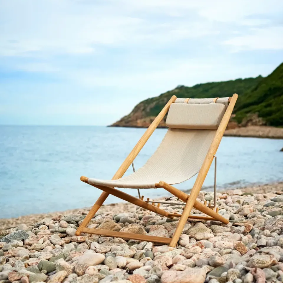 Skargaarden Seating*H55 lounge chair teak, Agora Nautic White