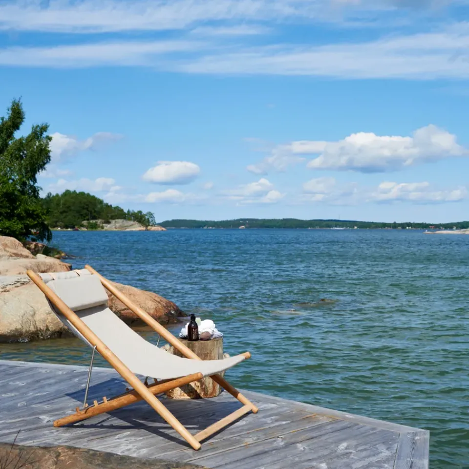 Skargaarden Seating*H55 lounge chair teak, Agora Nautic White