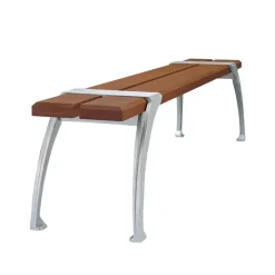 Byarums bruk Garden Sofas & Garden Benches*Haga bench, Mahogany oil, raw aluminum stand BrownSilver-coloured