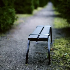 Byarums bruk Garden Sofas & Garden Benches*Haga bench, Mahogany oil, raw aluminum stand BrownSilver-coloured
