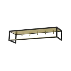 Scherlin Hat Rack & Hat Shelves*Hall shelf 11, lacquer, brass plate Black