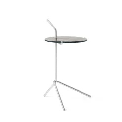 &Tradition Side Tables*Halten SH9 side table, Smoked glass-stainless steel Brown
