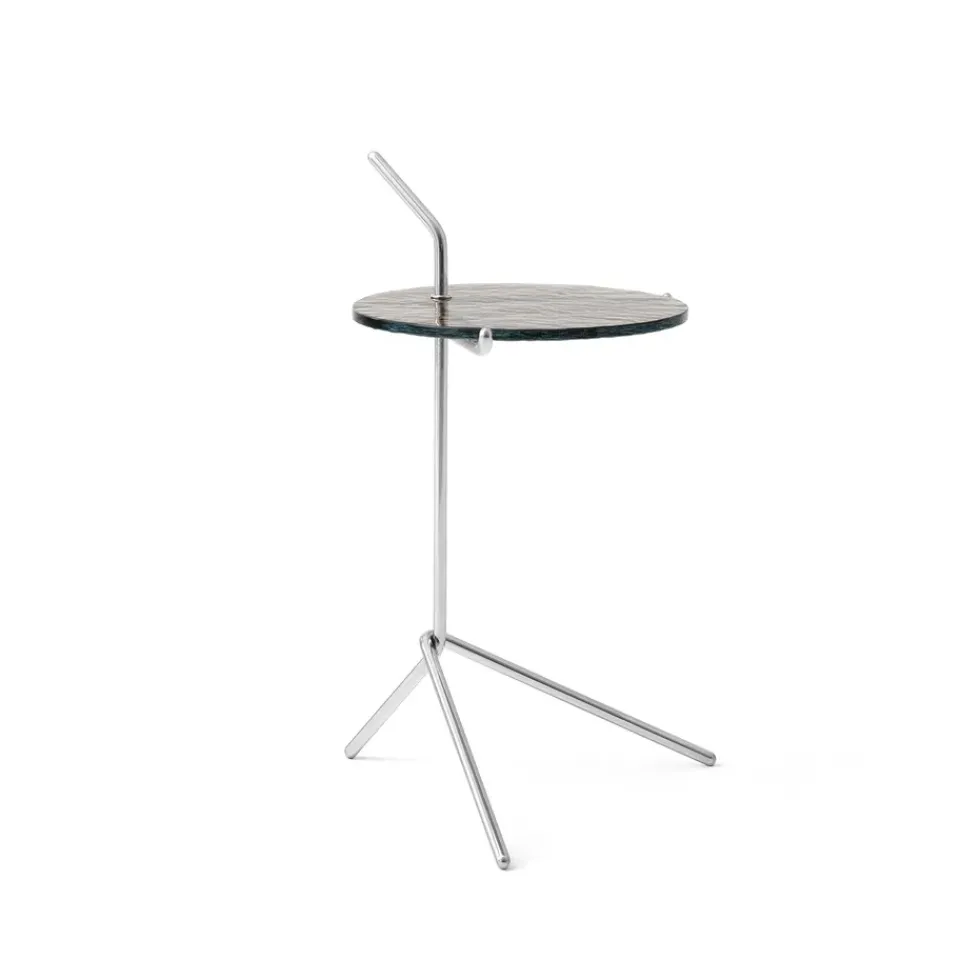 &Tradition Side Tables*Halten SH9 side table, Smoked glass-stainless steel Brown