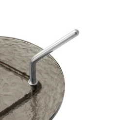 &Tradition Side Tables*Halten SH9 side table, Smoked glass-stainless steel Brown
