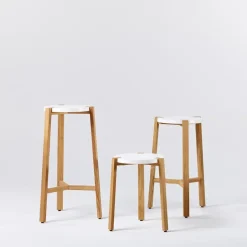 A2 Bar Stools*Happy Barstool low, , oak legs Blue