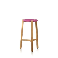 A2 Bar Stools*Happy Barstool low, Cerise, oak legs Pink