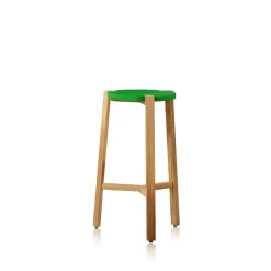 A2 Bar Stools*Happy Barstool low, , oak legs Green