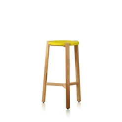 A2 Bar Stools*Happy Barstool low, , oak legs Yellow