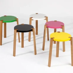 A2 Stools*Happy Pall, , oak legs Grey