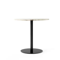 Audo Copenhagen Dining Tables*Harbour Column dining table, Marble off , black stand Ø80 cm White