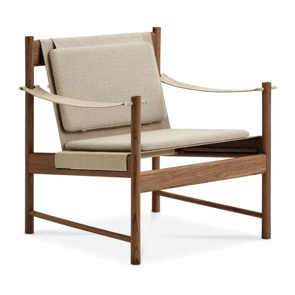 Brdr. Krüger Armchairs & Footstools*HB lounge chair, Smoke oiled oak-canvase nature BrownBeige