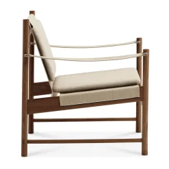 Brdr. Krüger Armchairs & Footstools*HB lounge chair, Smoke oiled oak-canvase nature BrownBeige