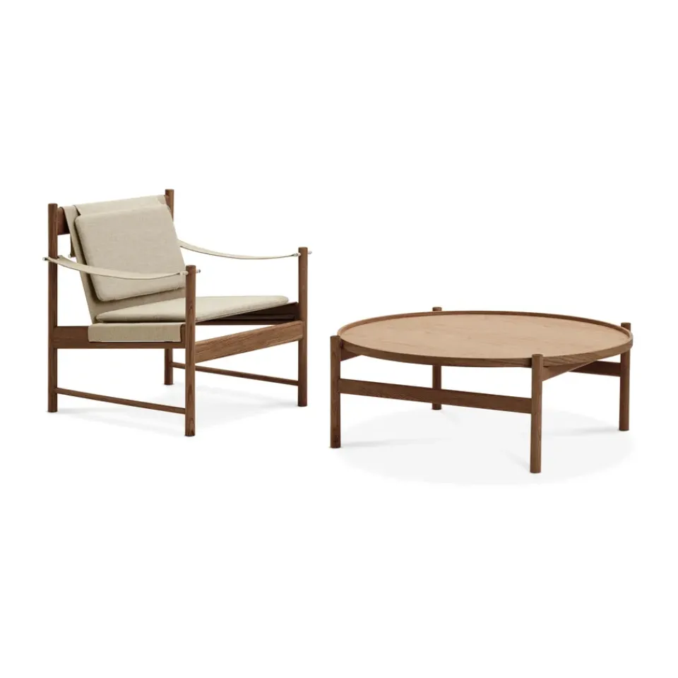 Brdr. Krüger Armchairs & Footstools*HB lounge chair, Smoke oiled oak-canvase nature BrownBeige