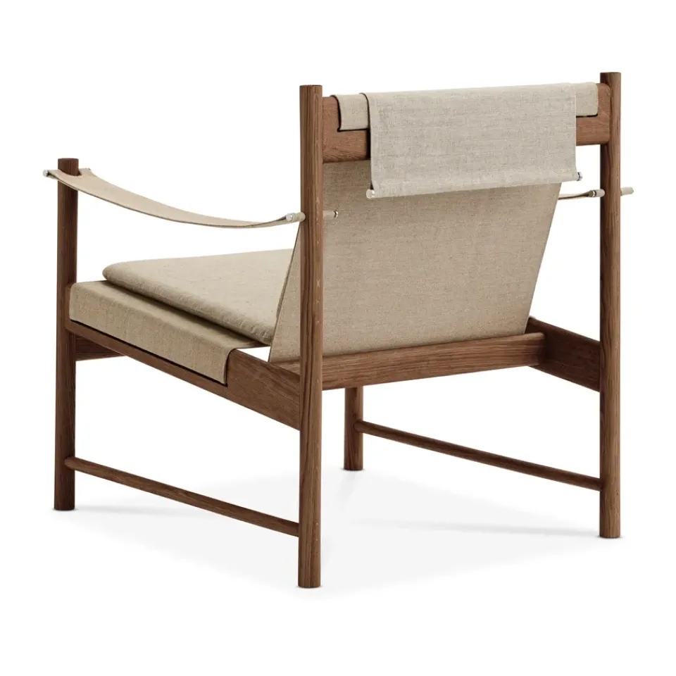 Brdr. Krüger Armchairs & Footstools*HB lounge chair, Smoke oiled oak-canvase nature BrownBeige