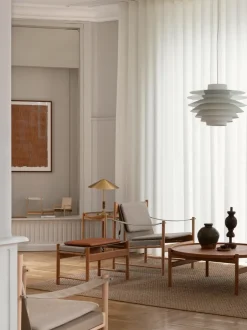 Brdr. Krüger Armchairs & Footstools*HB lounge chair, Smoke oiled oak-canvase nature BrownBeige