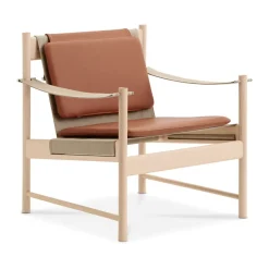 Brdr. Krüger Armchairs & Footstools*HB lounge chair, White oiled maple-leather brandy Brown