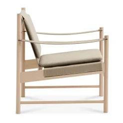 Brdr. Krüger Armchairs & Footstools*HB lounge chair, White oiled maple-canvase nature BrownBeige
