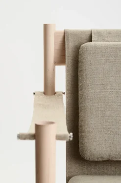 Brdr. Krüger Armchairs & Footstools*HB lounge chair, White oiled maple-canvase nature BrownBeige