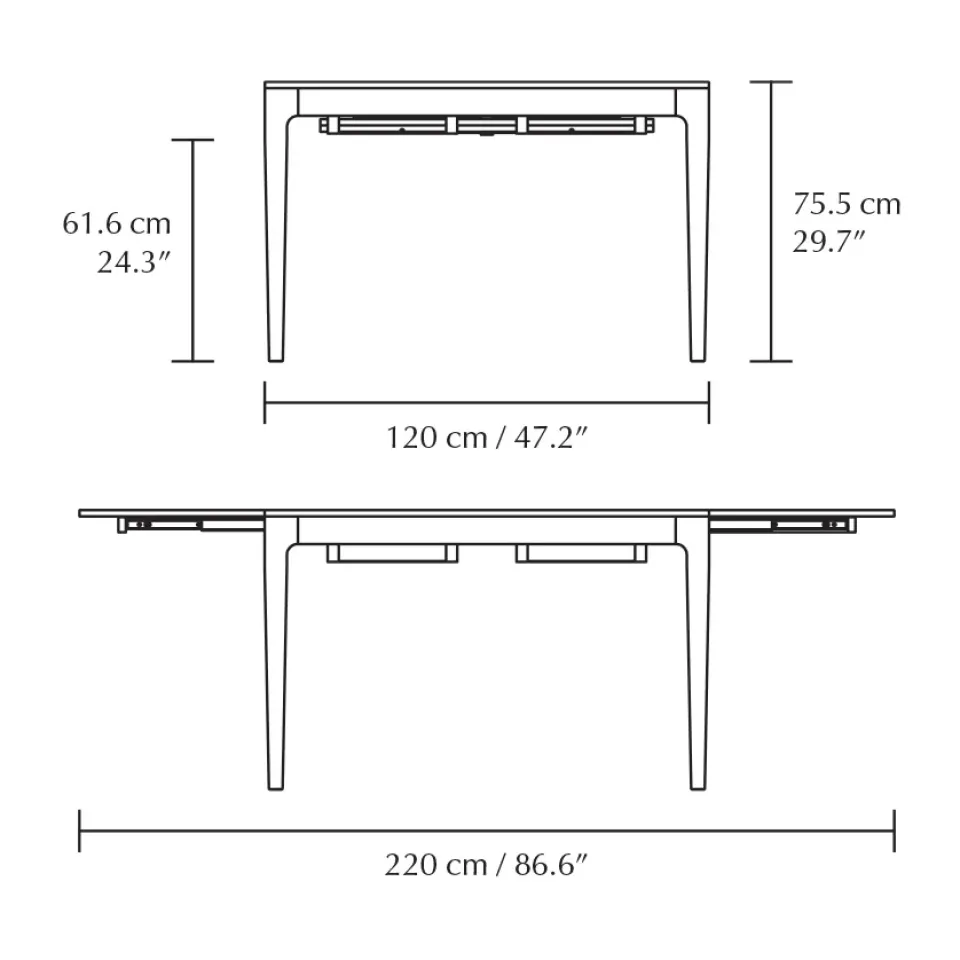 Umage Dining Tables*Heart'n'Soul dining table 90x120 cm, Oak-cloud grey BeigeGrey