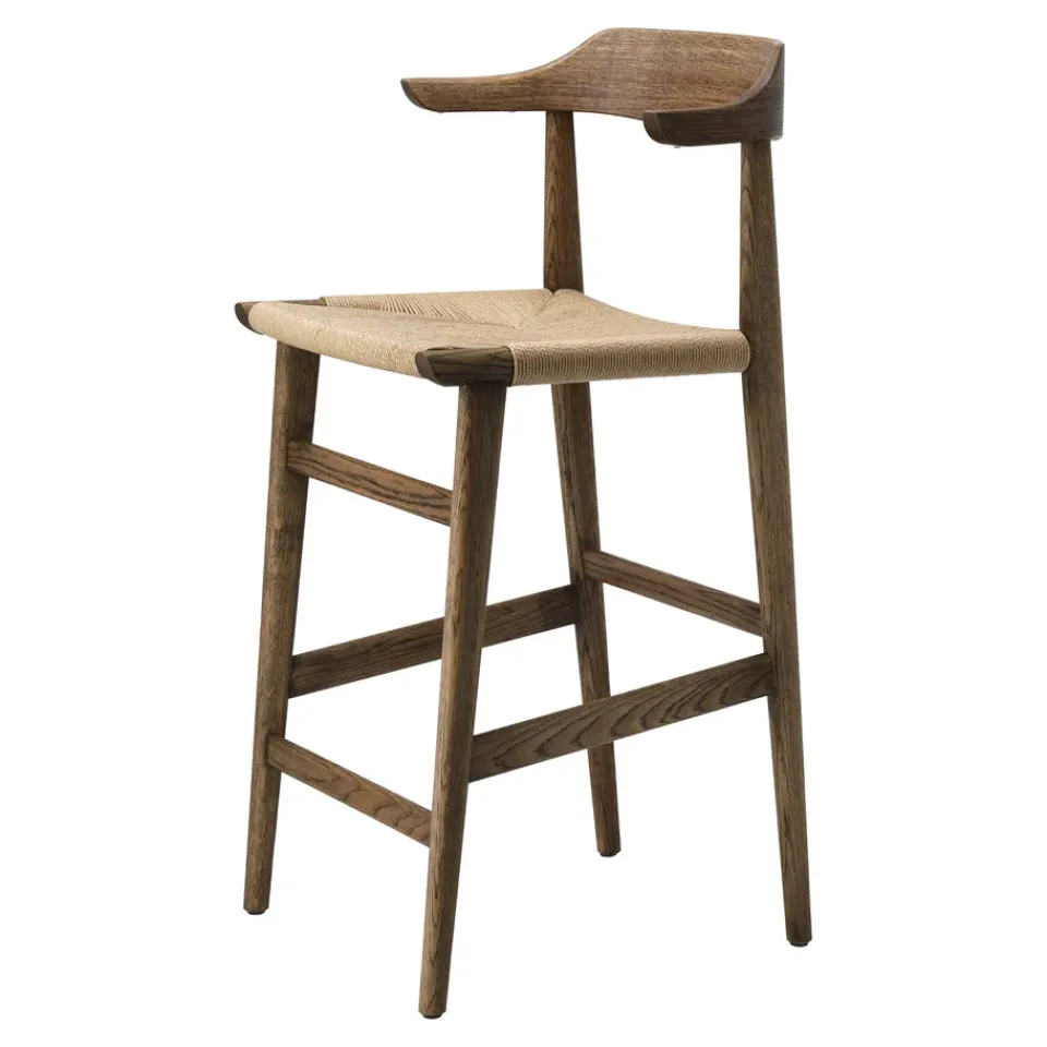 Gärsnäs Bar Stools*Hedda bar stool, Oak-black-paper cord natural Beige