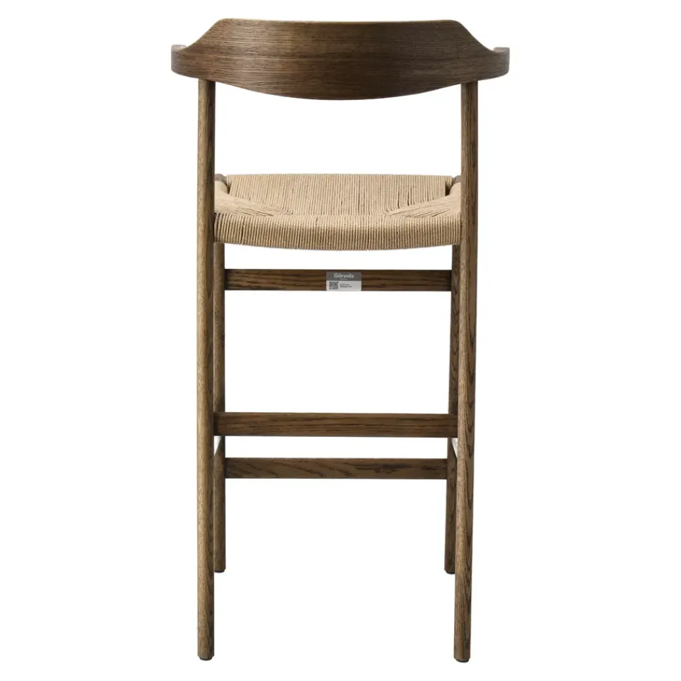 Gärsnäs Bar Stools*Hedda bar stool, Oak-black-paper cord natural Beige