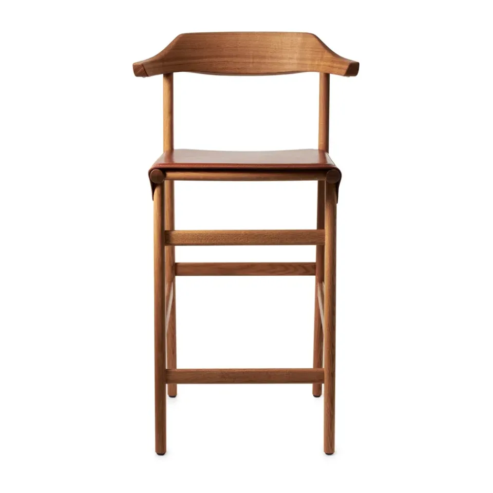 Gärsnäs Bar Stools*Hedda bar stool, Oak-pure-Tärnsjö leather cognac Beige