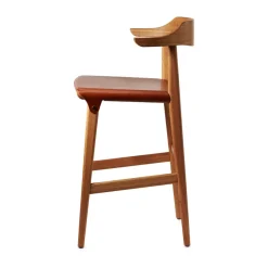 Gärsnäs Bar Stools*Hedda bar stool, Oak-pure-Tärnsjö leather cognac Beige