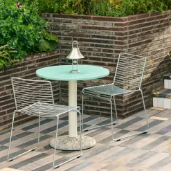 HAY Chairs*Hee dining chair sled base, White Silver-coloured