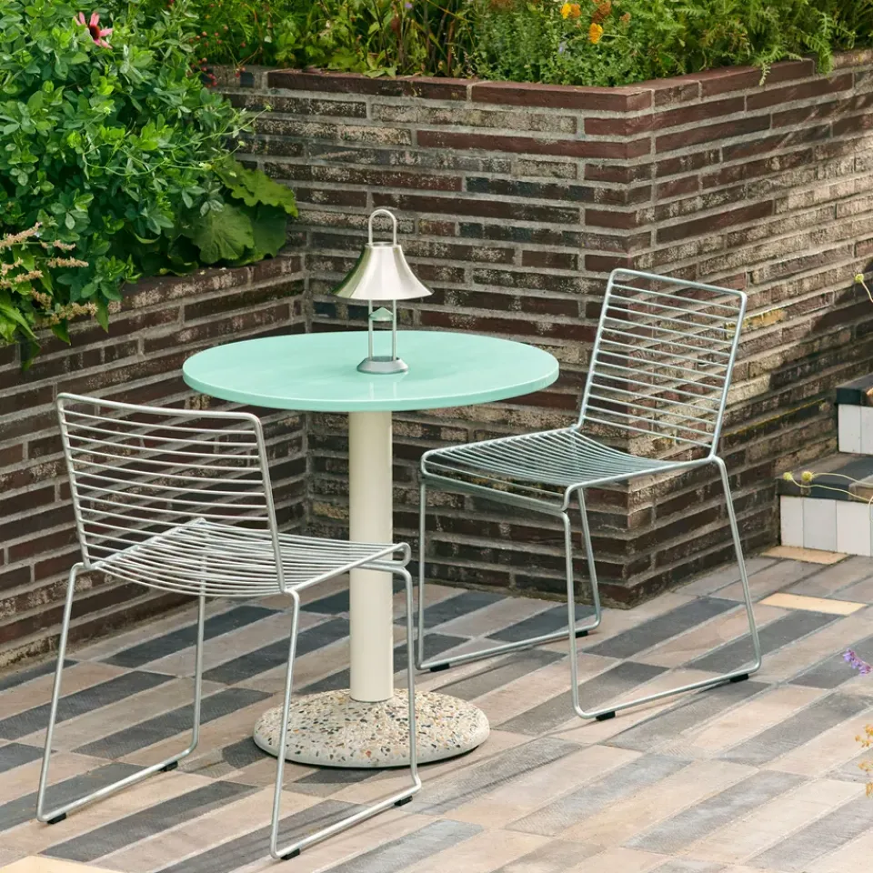 HAY Chairs*Hee dining chair sled base, White Silver-coloured