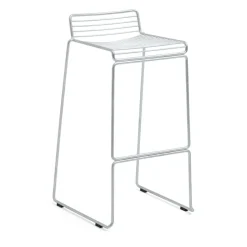 HAY Bar Stools*Hee High barstool 75 cm, Galvanized Silver-coloured