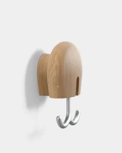 Massproductions Clothes Hooks & Hangers*Hercule wall hook, Oiled oak Beige