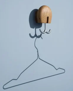 Massproductions Clothes Hooks & Hangers*Hercule wall hook, Oiled oak Beige