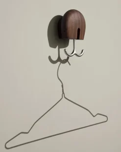 Massproductions Clothes Hooks & Hangers*Hercule wall hook, Oiled walnut Brown