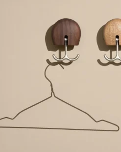 Massproductions Clothes Hooks & Hangers*Hercule wall hook, Oiled walnut Brown
