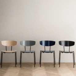 Ferm Living Chairs*Herman Stool, Walnut, black steel stand Brown