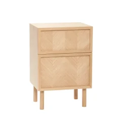 Hübsch Bedside Tables*Herringbone bedside table, Oak Beige