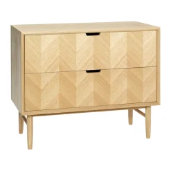 Hübsch Dressers & Drawer Units*Herringbone chest of drawers with compartments, Oak Beige