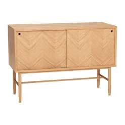 Hübsch Dressers & Drawer Units*Herringbone dresser with sliding doors, Oak Beige