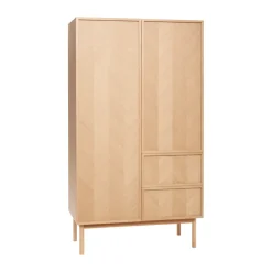 Hübsch Display & Glass Cabinets*Herringbone wardrobe large, Oak Beige