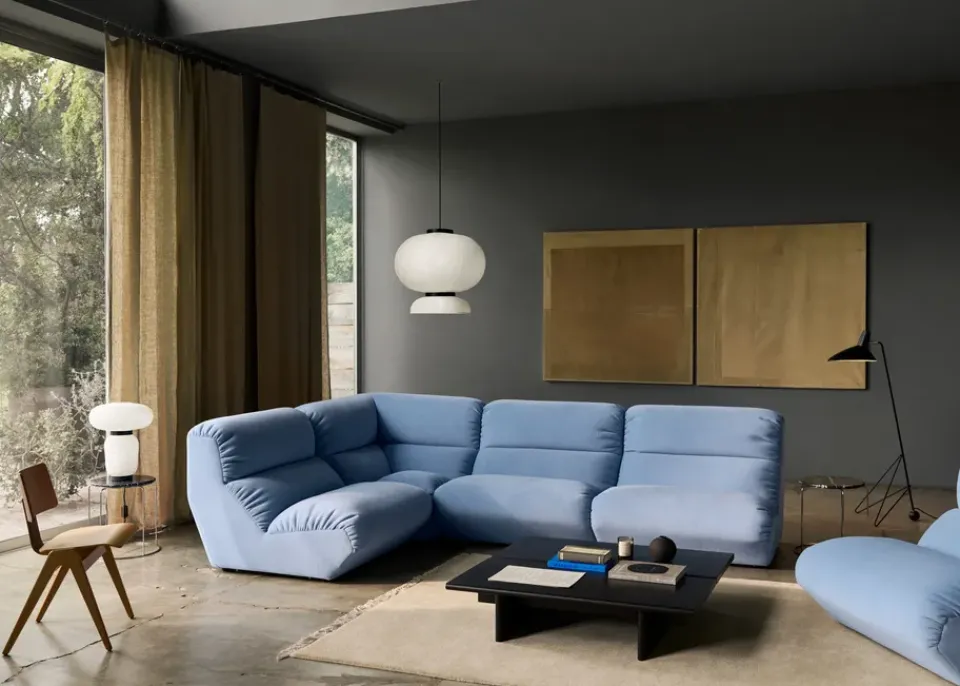 &Tradition Sofas*Hi Lo AV55 modular sofa corner module, Gentle 0733 Blue