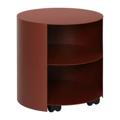 Hem Side Tables*Hide side table Ø38x41 cm, Red textured Brown