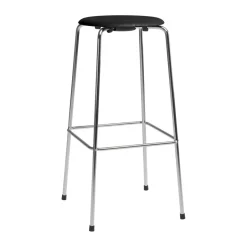 Fritz Hansen Bar Stools*High Dot bar stool, Black ash-chrome BlackSilver-coloured