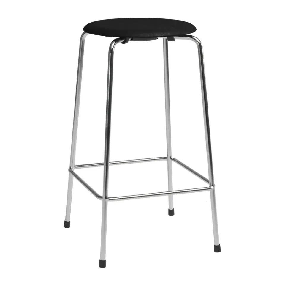 Fritz Hansen Bar Stools*High Dot counter stool 4 legs, Black ash-chrome BlackSilver-coloured