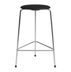 Fritz Hansen Bar Stools*High Dot counter stool 3 legs, Black ash-chrome BlackSilver-coloured