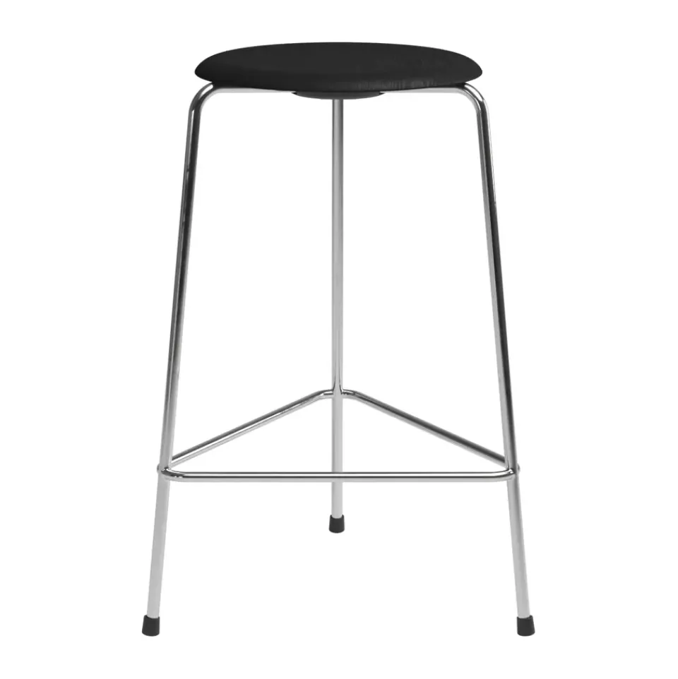 Fritz Hansen Bar Stools*High Dot counter stool 3 legs, Black ash-chrome BlackSilver-coloured