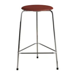 Fritz Hansen Bar Stools*High Dot stool leather, Chestnut Brown