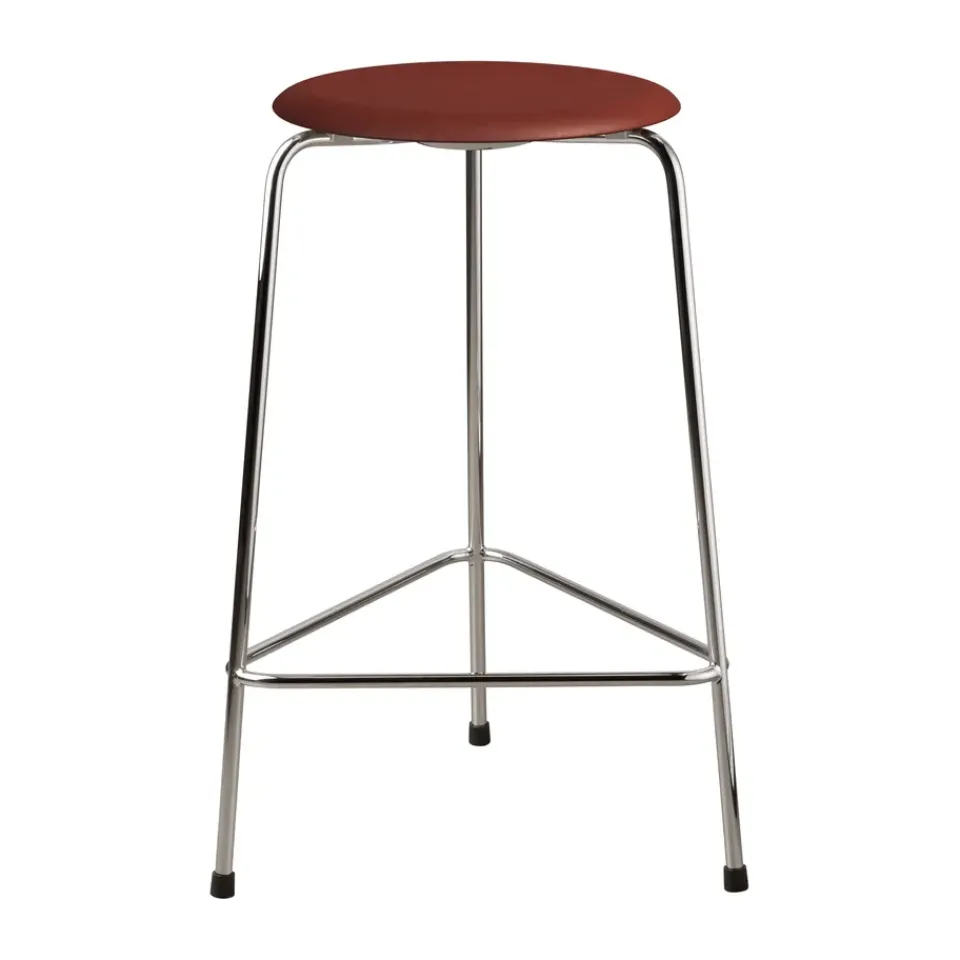 Fritz Hansen Bar Stools*High Dot stool leather, Chestnut Brown
