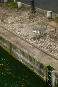 Grythyttan Stålmöbler Balcony Furniture*High Tech chair, green Blue