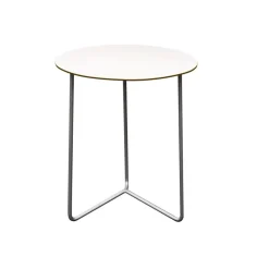 Grythyttan Stålmöbler Table For Outdoor Use*High Tech table, -hot-dip galvanized stand, Ø60 cm White